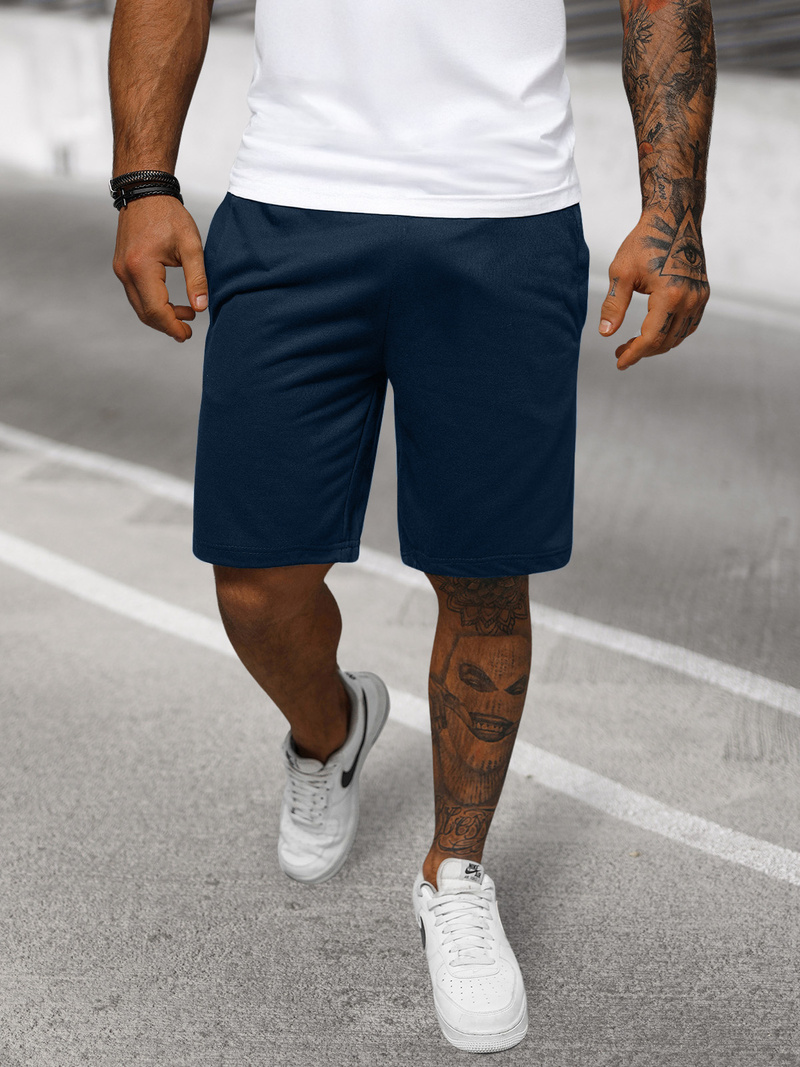 Pantaloni scurți sport bărbați albastru marin OZONEE JS/8K100/25Z