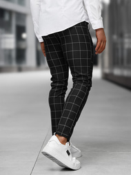 Pantaloni chino bărbaţi negri OZONEE DJ/5505Z