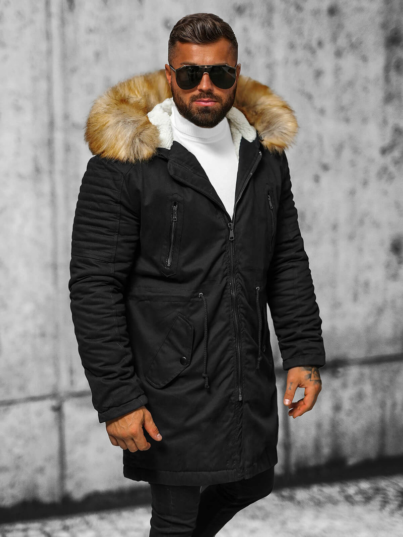 Geacă de iarnă bărbați neagră OZONEE JD/390