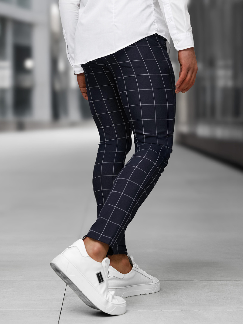 Pantaloni chino bărbaţi albaștri OZONEE DJ/5505Z
