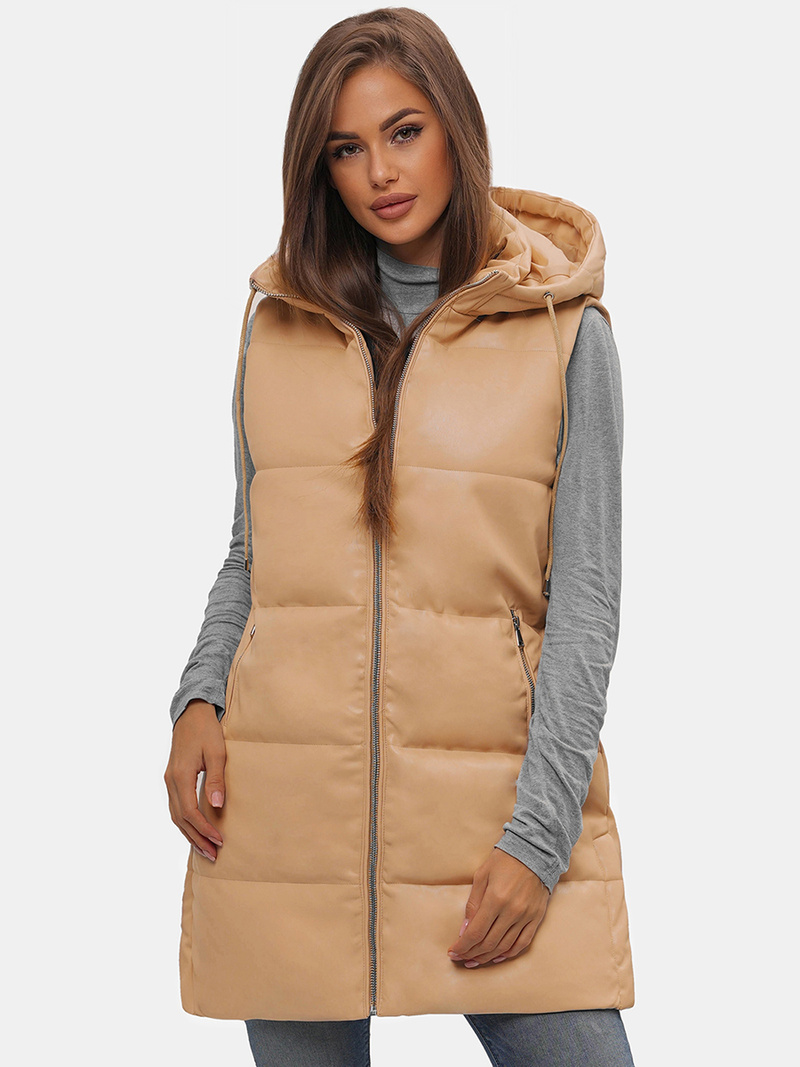 Vestă femei bej OZONEE O/AY756