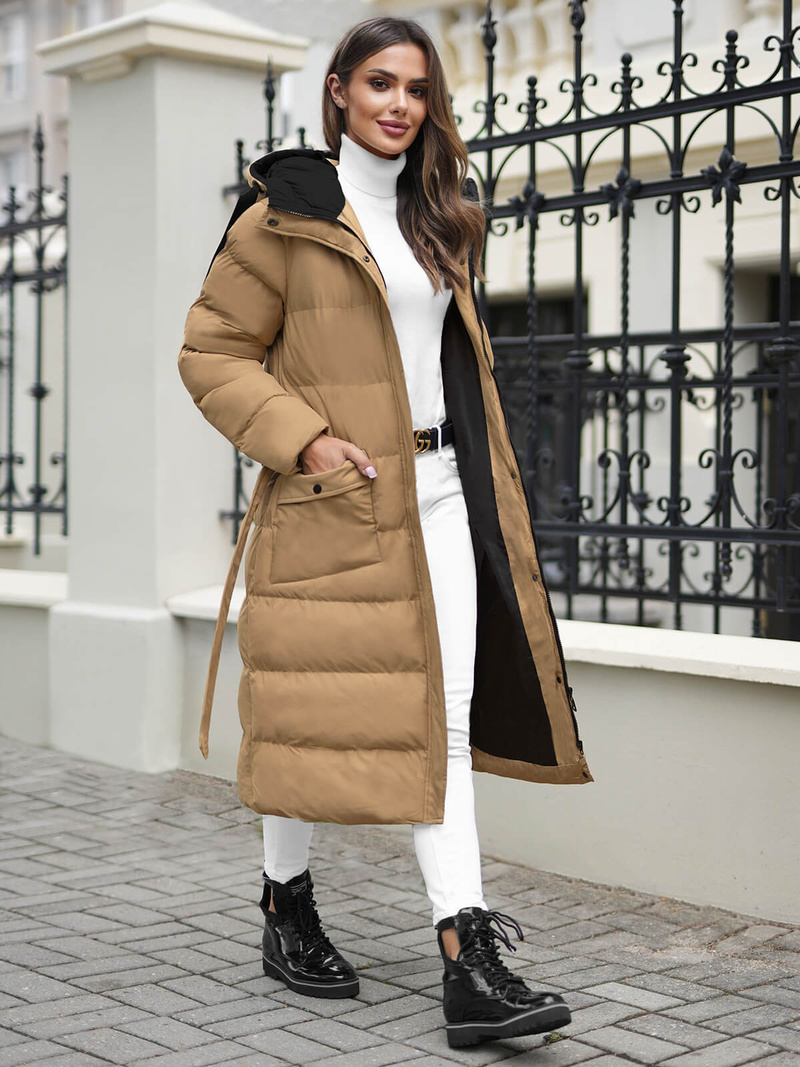 Geacă de femei camel OZONEE JS/5M3178/84Z