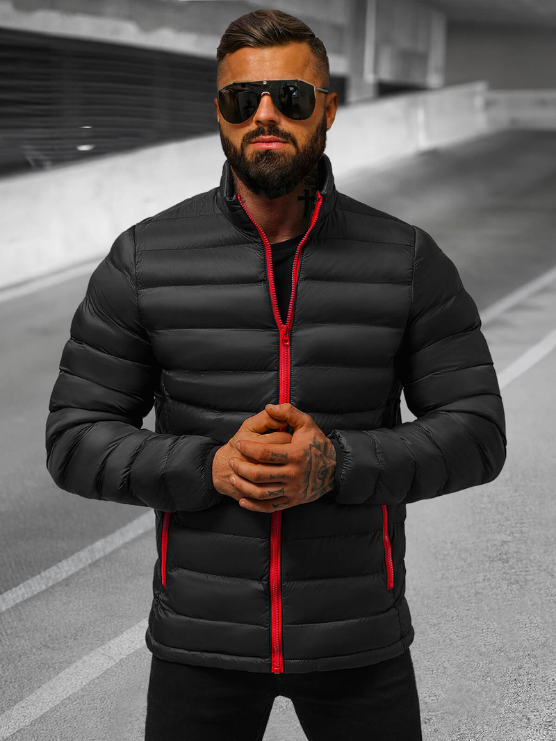 Jachetă de primăvară bărbați neagră/2 OZONEE JB/JP1111