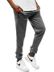 Pantaloni de trening bărbaţi gri închis JS/XW005S