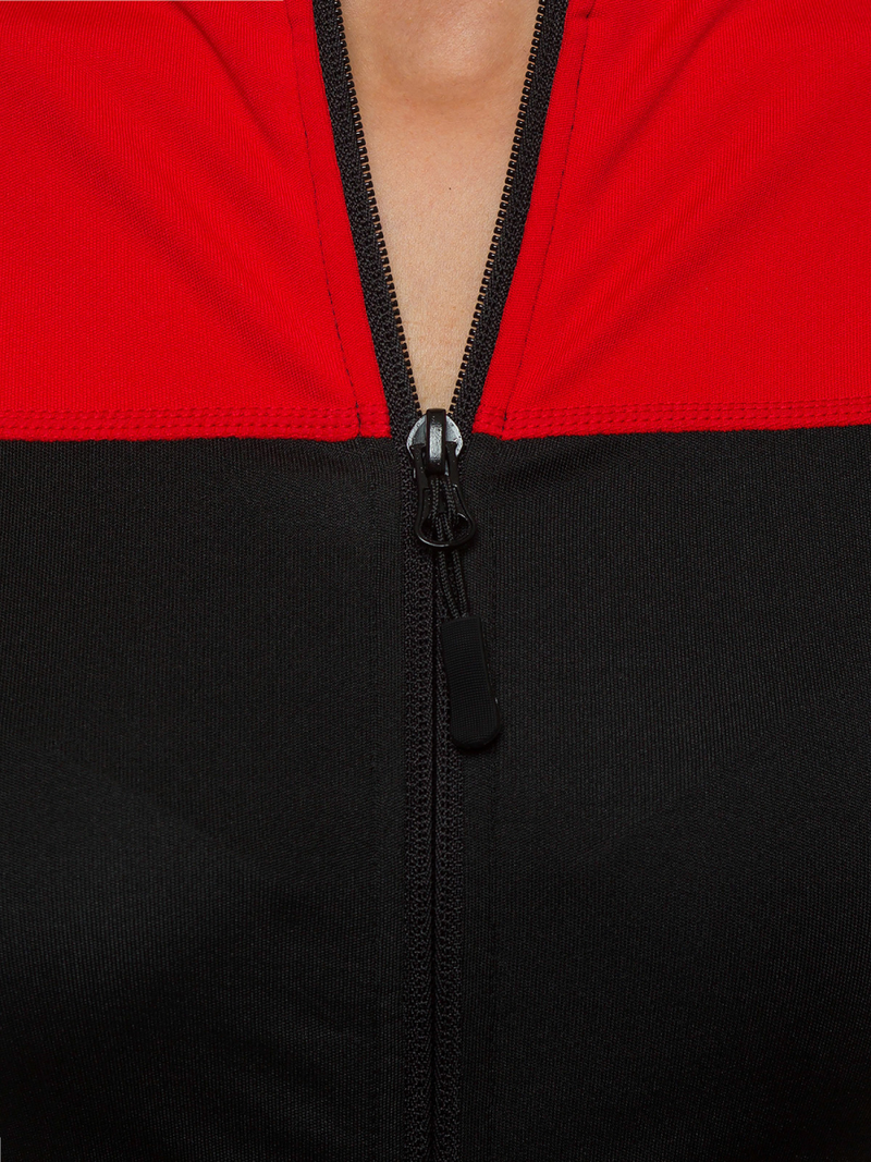 Hanorac femei neagră-roșu OZONEE JS/HD149/5