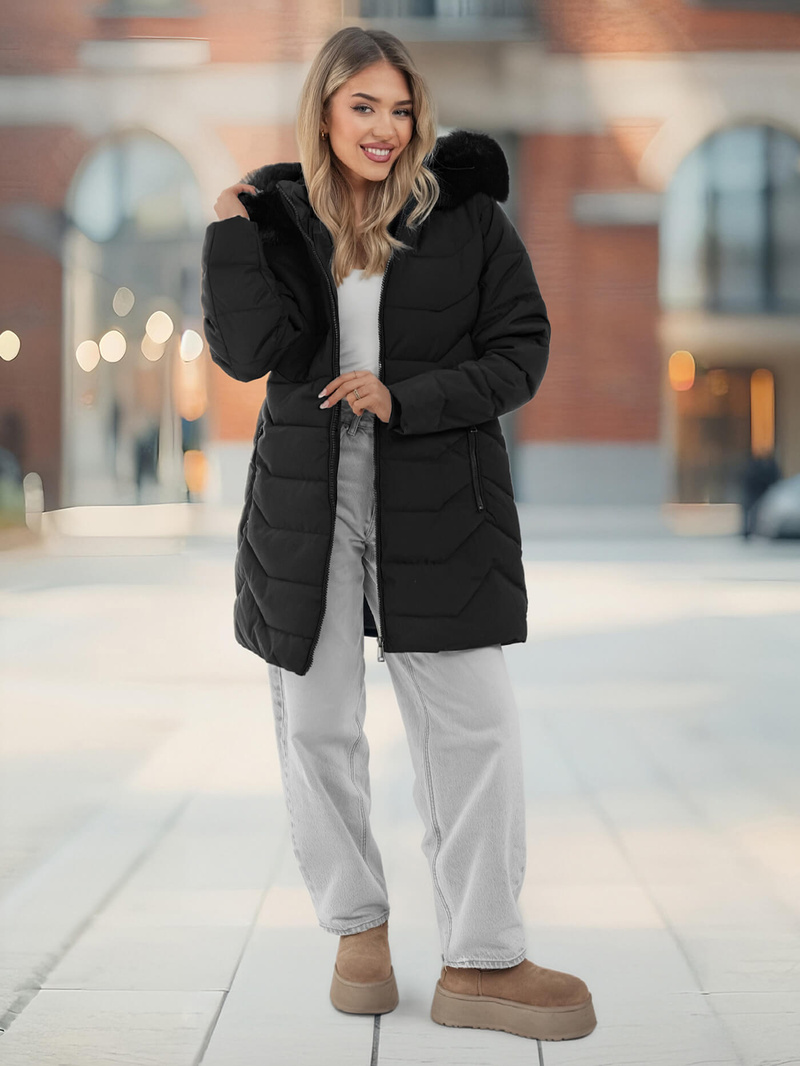 Geacă de femei neagra OZONEE JS/16M9121/392Z