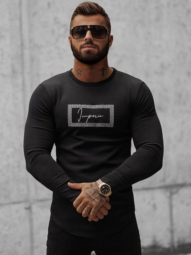 Bluză bărbați neagră OZONEE O/D7192