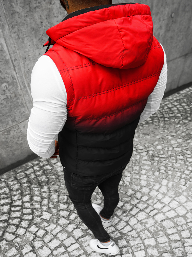 Vestă bărbați roșu-neagră OZONEE JS/M757/270