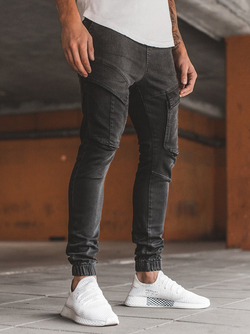 Jeanşi jogger bărbaţi negri OZONEE G/1067