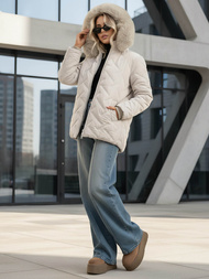 Geacă de femei gri deschis OZONEE JS/16M9296/280