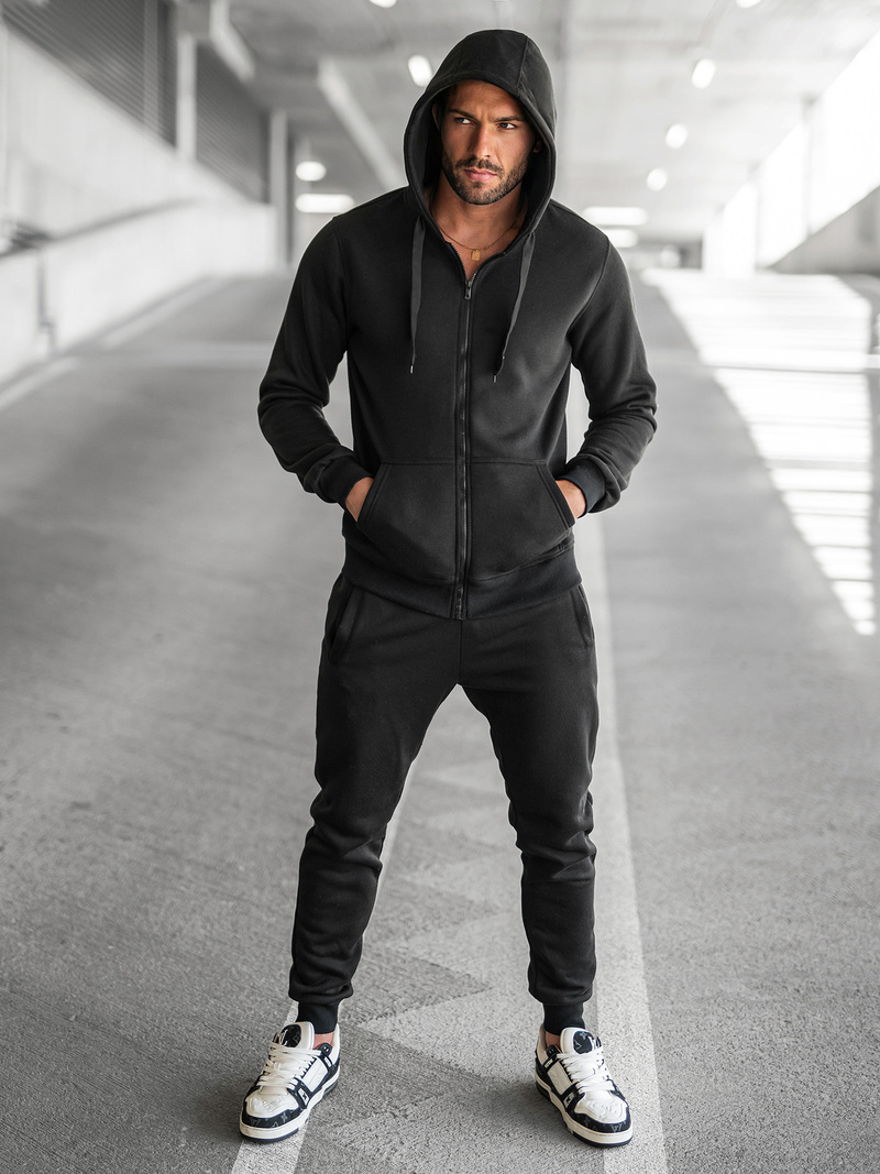 Compleu sport bărbaţi negru OZONEE JS/68C10386/3Z