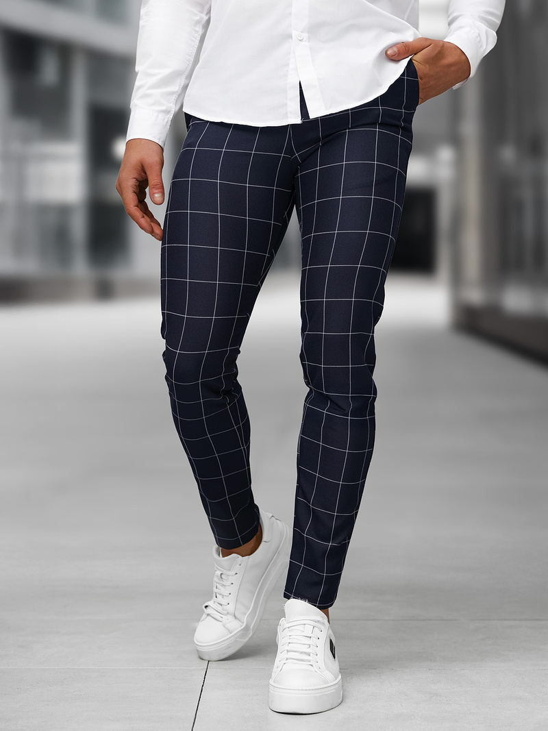 Pantaloni chino bărbaţi albaștri OZONEE DJ/5505Z