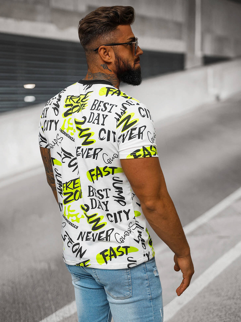 Tricou bărbați alb OZONEE JS/8T1210/1