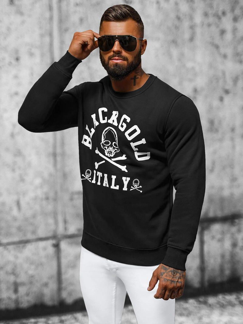 Bluză bărbați neagră OZONEE NB/MF2013