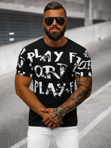 Tricou bărbați negru OZONEE O/8T1280/3