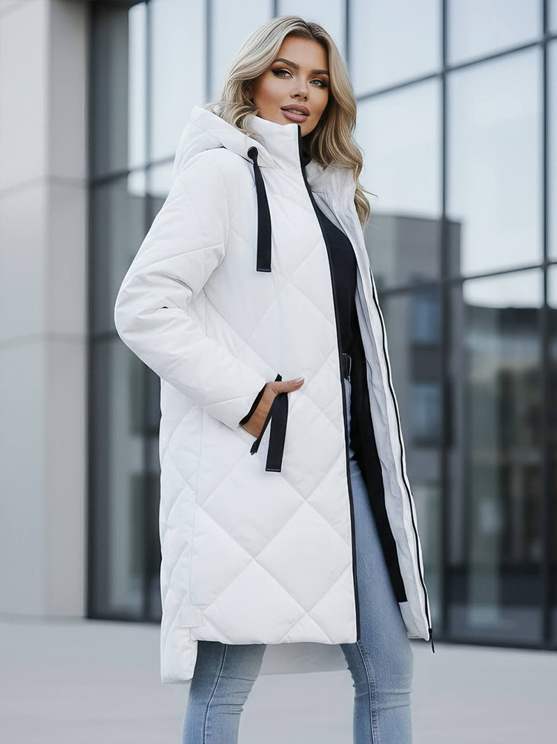 Geacă de femei alb OZONEE JS/5M3168/281Z