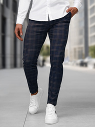 Pantaloni chino bărbaţi albastru marin OZONEE DJ/5632Z