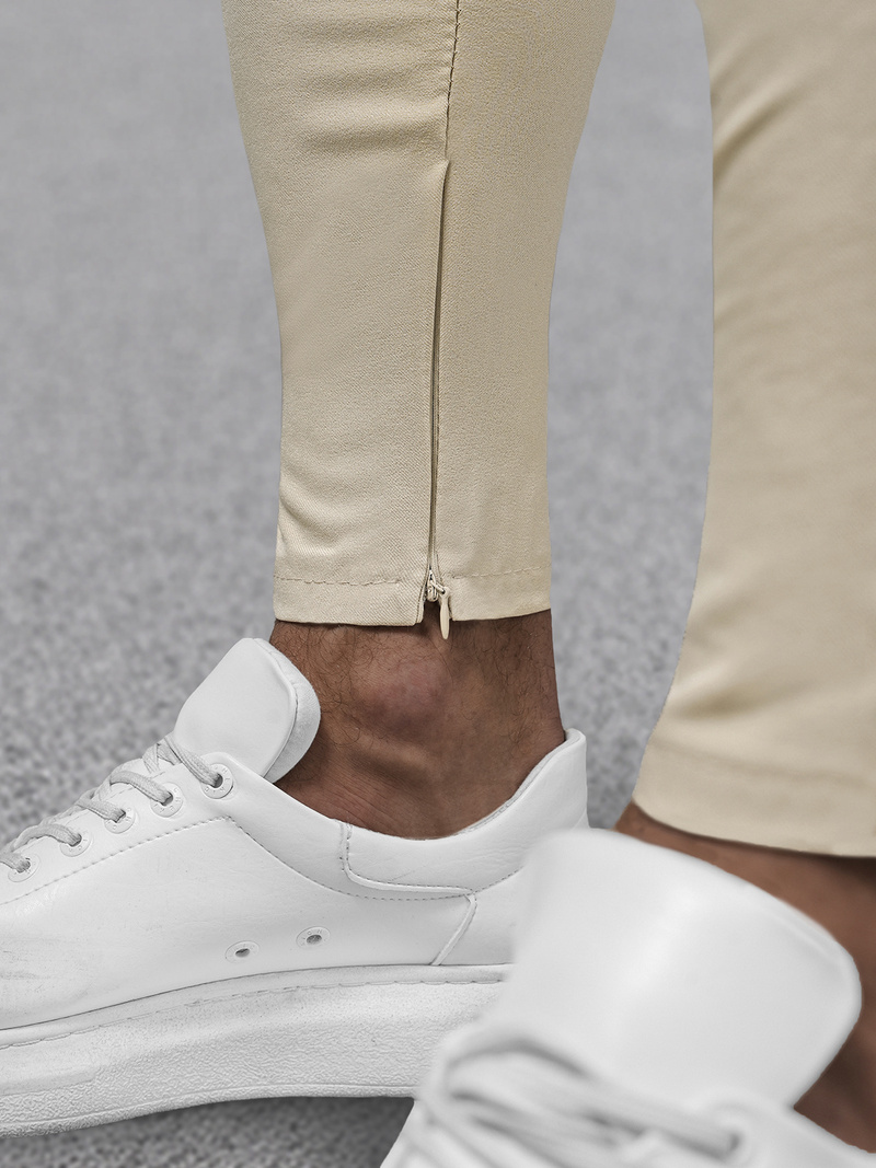 Pantaloni chino bărbaţi bej OZONEE DJ/3300