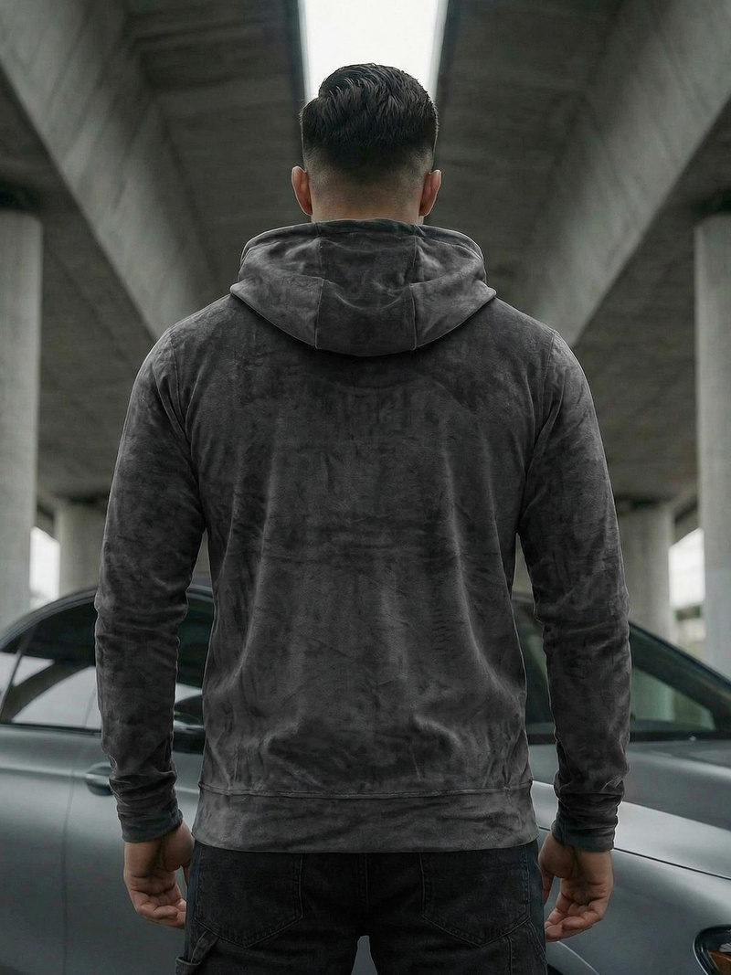 Hanorac bărbați din catifea antracit OZONEE JS/8B1168/6Z