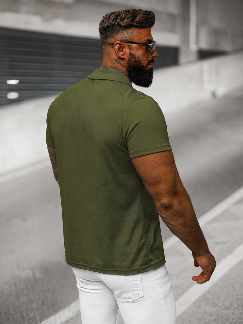 Tricou polo bărbați verde OZONEE JS/8T80/29Z