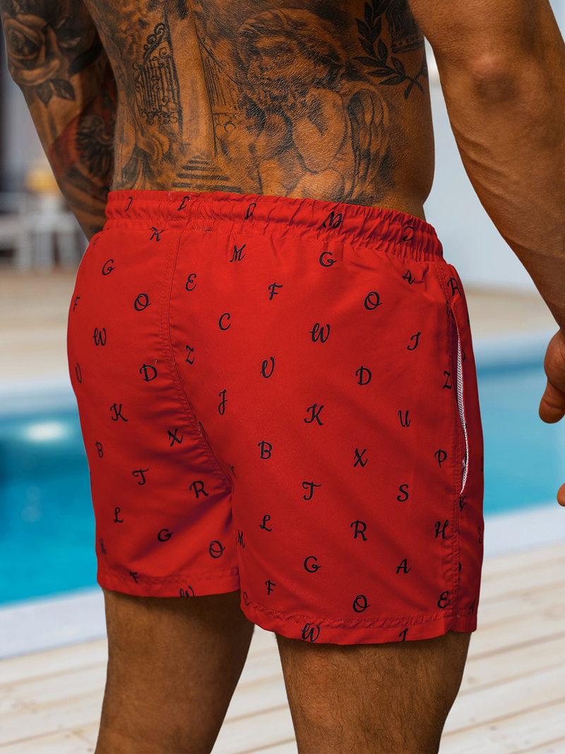 Pantaloni scurti de baie bărbați rosii OZONEE O/MTK3218