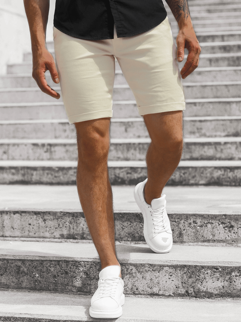 Pantaloni scurti chino bărbați bej OZONEE DJ/1013