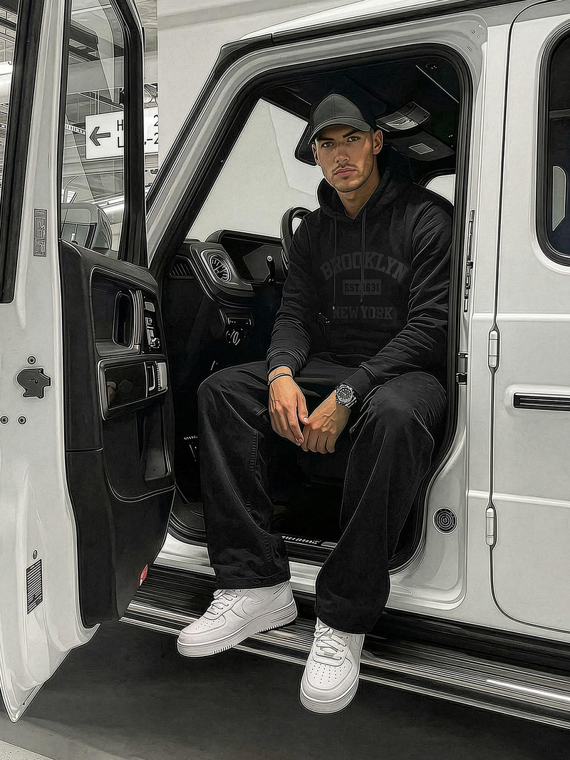 Hanorac bărbați negru OZONEE JS/8B1969/3