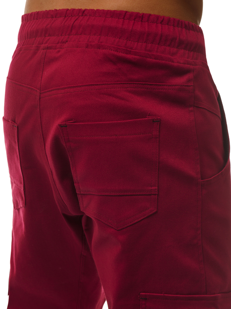 Pantaloni jogger bărbați bordo OZONEE A/404