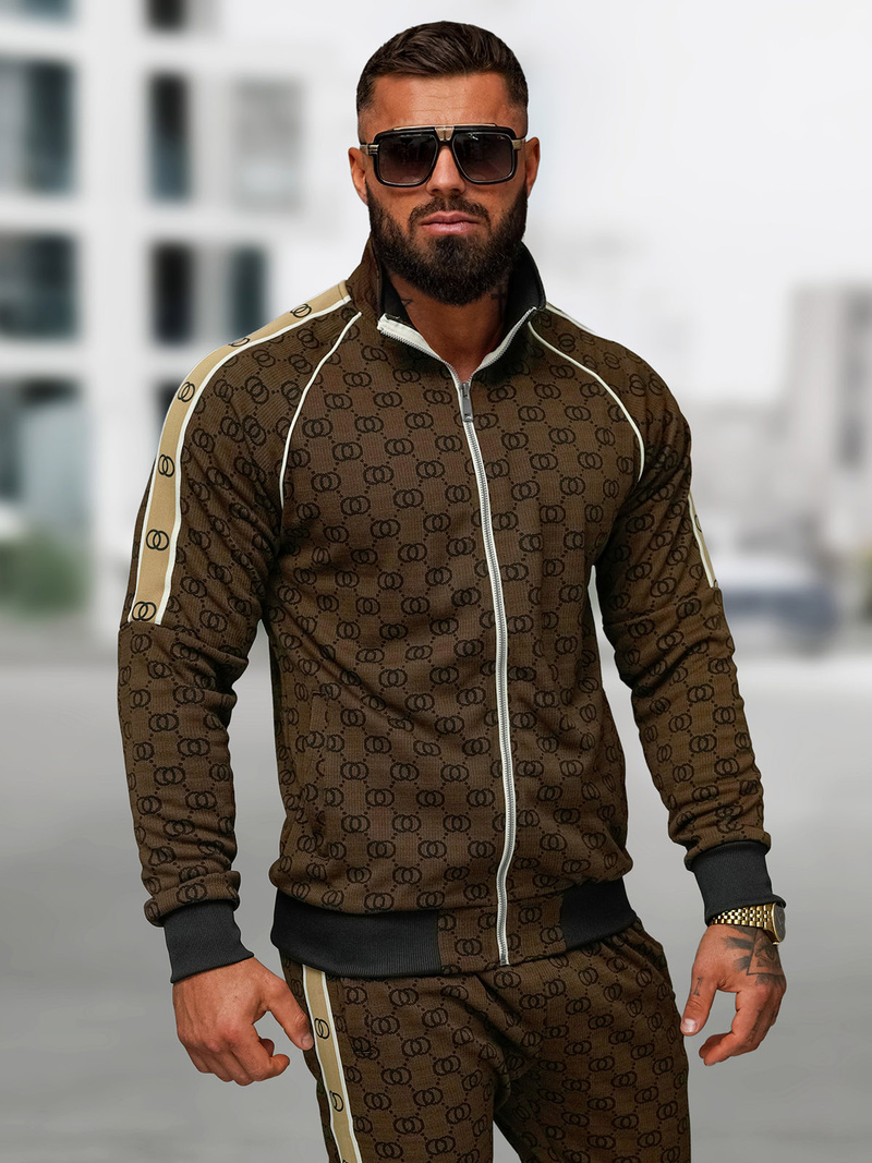 Compleu sport bărbaţi bej închis OZONEE O/FF5110AB