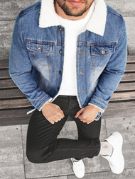 Jachetă de blugi bărbați albastră OZONEE JB/JP1153Z