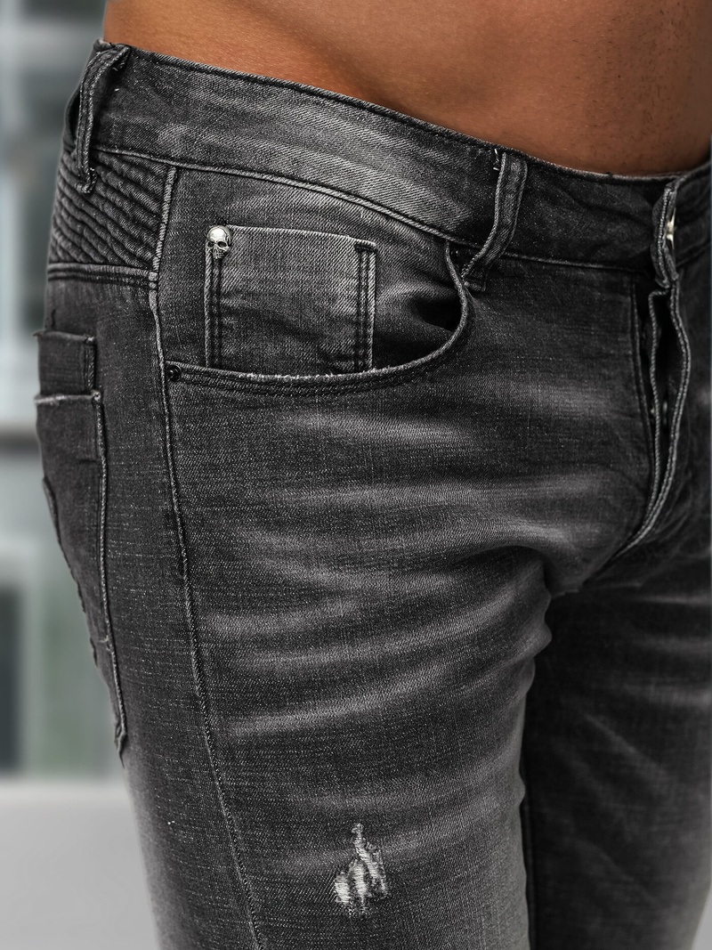 Blugi bărbaţi negri OZONEE NB/MP0070NZ