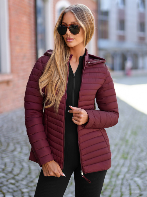 Jachetă de femei bordo OZONEE JS/11Z8228