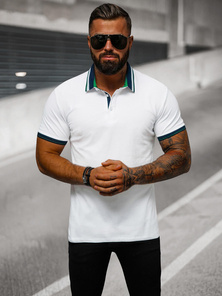 Tricou polo bărbați albă OZONEE O/DA729