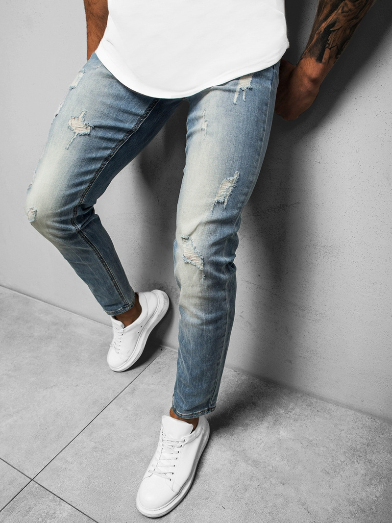 Blugi pentru barbati albaștri deschis OZONEE NB/MP0016BC