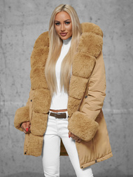 Geacă de iarnă damă bej OZONEE JS/16M9062/62Z