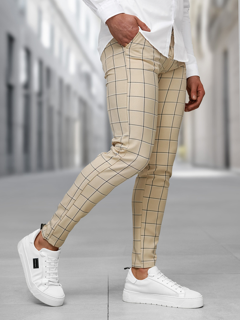 Pantaloni chino bărbaţi bej OZONEE DJ/5522Z