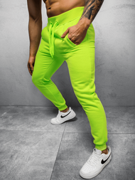 Pantaloni de trening bărbaţi verde-neon OZONEE JS/XW01Z