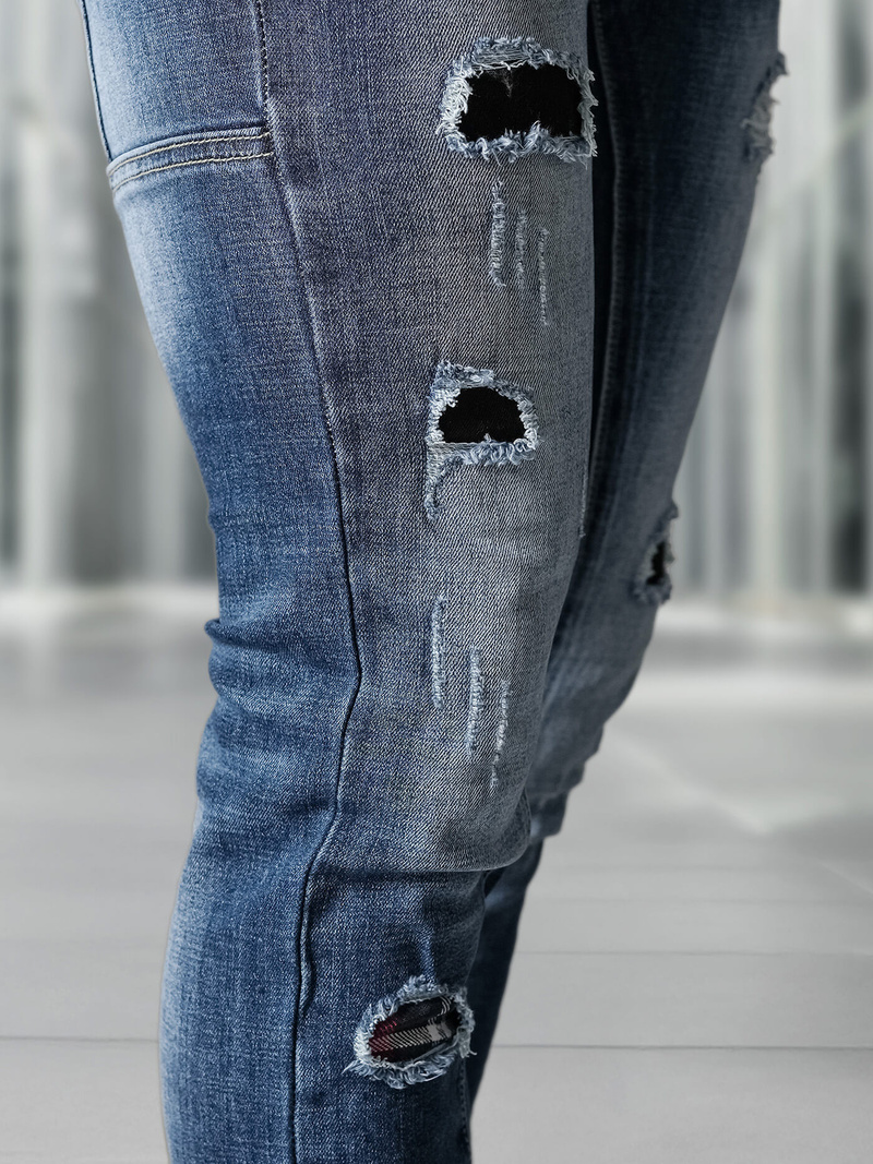 Blugi bărbaţi albaștri OZONEE NB/MP0050BZ