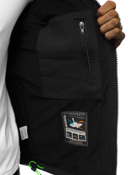 Jachetă bărbați SOFTSHELL neagră-verde OZONEE GE/12259Z