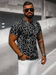 Tricou bărbați negri OZONEE JS/8T1198/3
