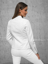 Geacă de piele pentru femei alb OZONEE JS/11Z8052