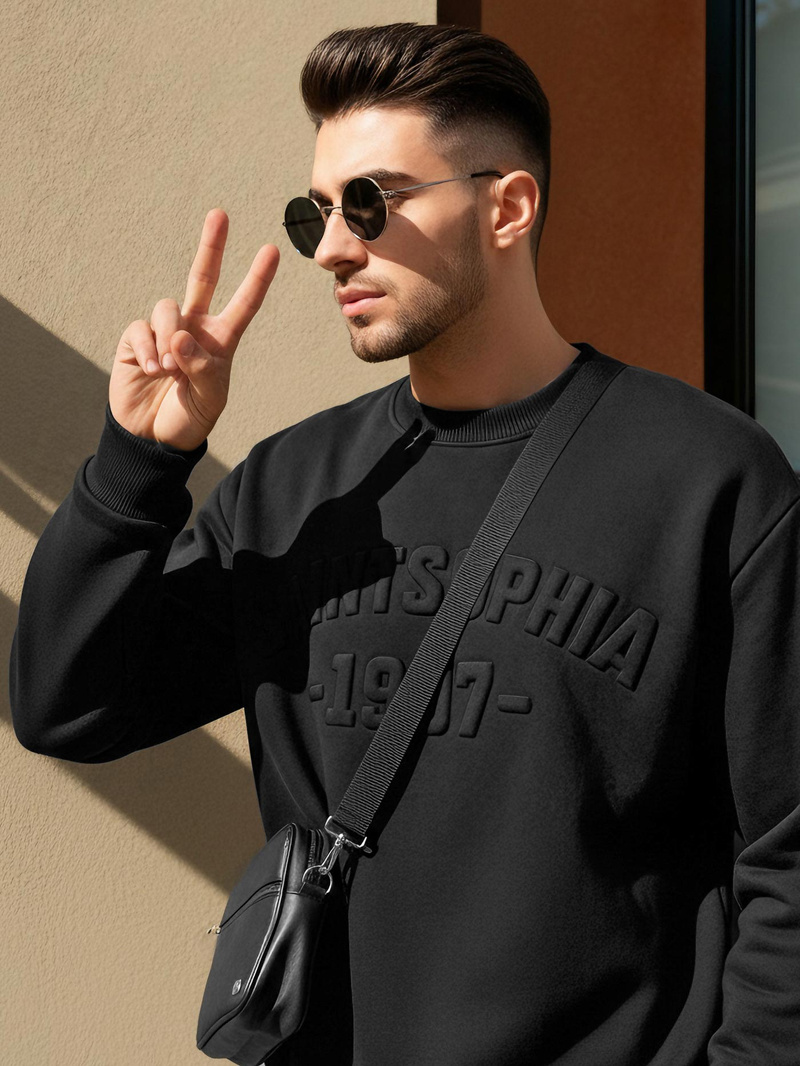 Hanorac bărbați negru OZONEE JS/8B1953/3