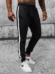 Pantaloni de trening bărbaţi negri OZONEE JS/8K166