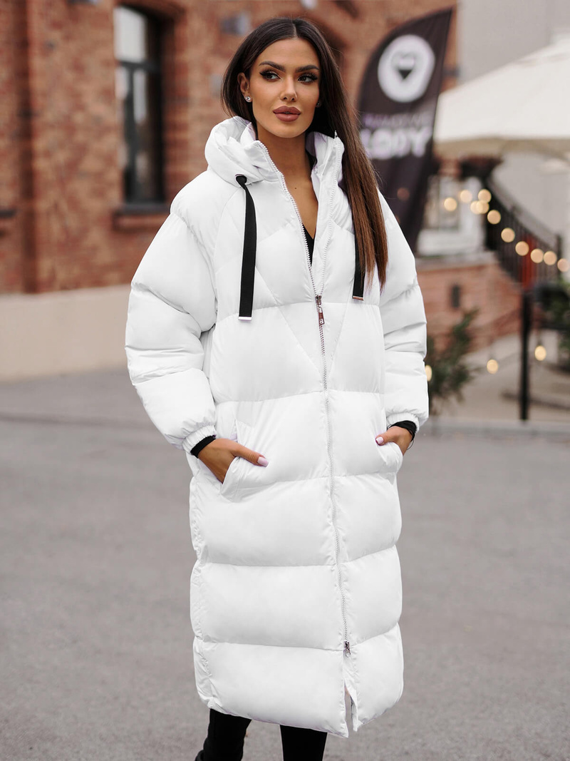 Geacă de femei alb OZONEE JS/5M3163/281Z