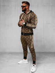 Compleu sport bărbaţi bej închis OZONEE O/FF3805AB