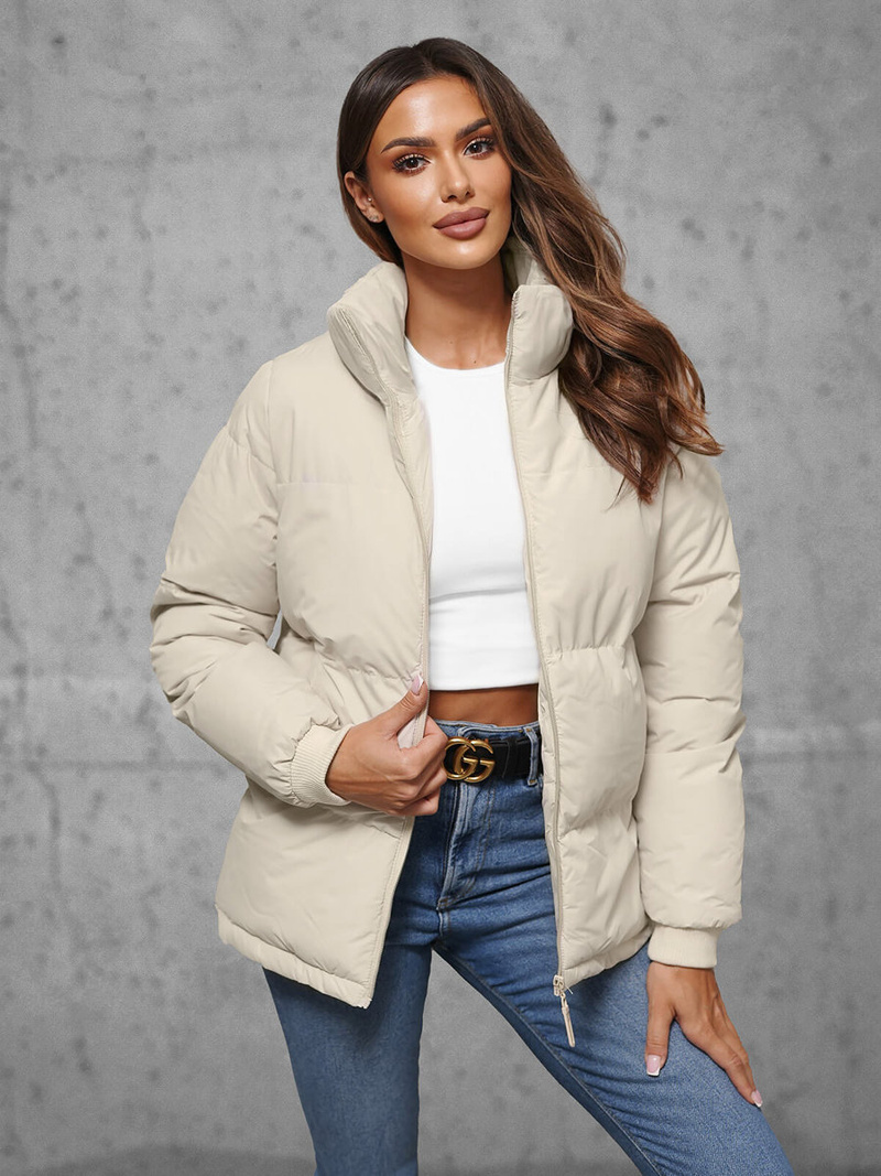 Geacă de femei ecru OZONEE JS/5M3169/62