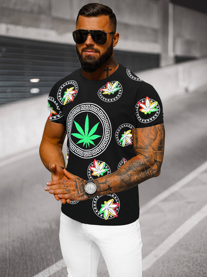 Tricou bărbați negru OZONEE O/T135/3