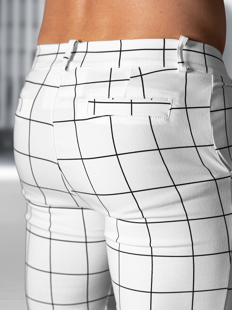 Pantaloni Chino Bărbaţi Albi OZONEE O/P4009Z