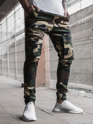 Pantaloni jogger bărbați verde-camuflaj OZONEE A/1003