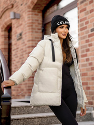 Geacă de femei écru OZONEE JS/5M3251/281Z